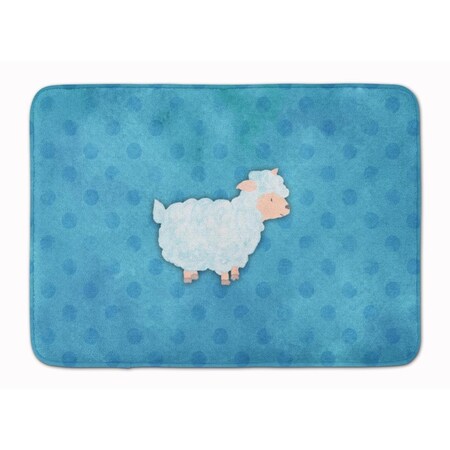 Carolines Treasures Polkadot Sheep Lamb Watercolor Machine Washable Memory Foam Mat BB7390RUG